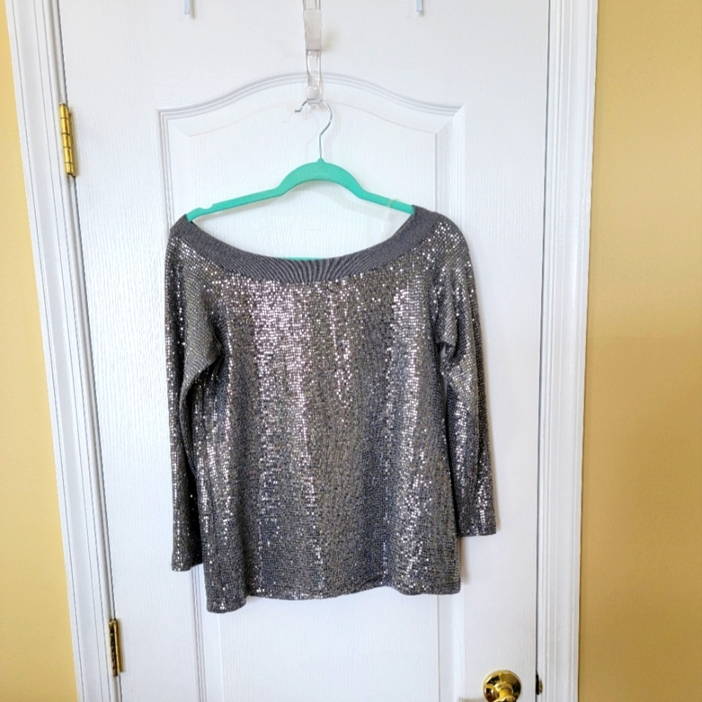 CLARA SUNWOO Silver Textured Knit Top